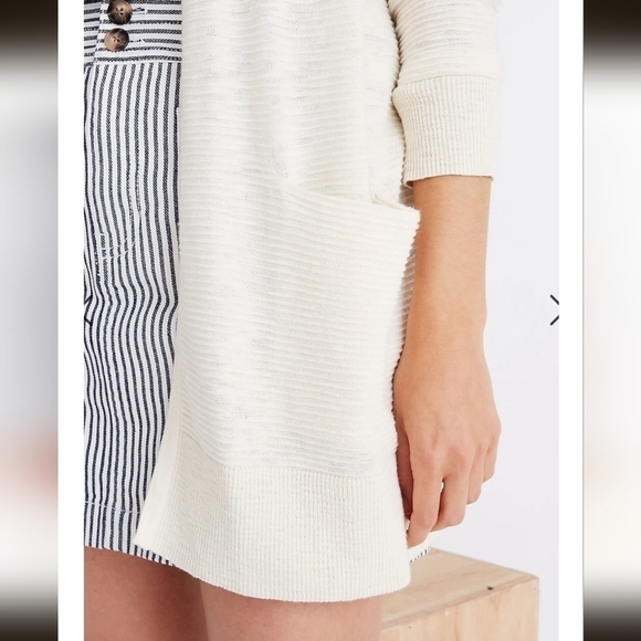 MADEWELL Summer Ryder Cardigan Sweater in Stripe, sz Small - Picture 2 of 13